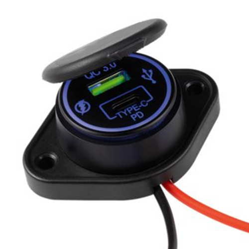 USB QC4.0 + USB-C PD4.0 zásuvka 12/24V, montáž na povrch - Image 5